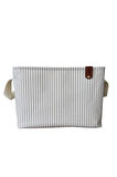 Gri Çizgili Çok Amaçlı Dolap Içi Oyuncak Saklama Kutusu Sepeti Organizer 18x22x30