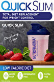 Quick Slim Yüksek Proteinli Öğün Tozu, 30 Öğün Shake + Protein Shaker, Çilek Aromalı