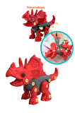 Eğitici Sök Tak Oyuncak Pilli Matkaplı Dinozor Triceratops Vidalama Oyun Seti