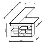 Shelka Kitaplık Raflı Çalışma Masası Antrasit Beyaz