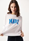 Mavi Logo Baskılı Beyaz Tişört 1600843-70000