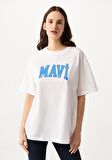 Mavi Logo Baskılı Beyaz Tişört 1600843-70000