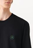 Mavi Logo Nakışlı Siyah Tişört 067074-900