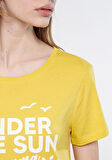 M1610374-71442 0 Mavi Kadın T-shirt Kirli Sarı