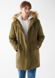 Mavi Kapüşonlu Yeşil Parka 0110108-29754