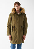 Mavi Kapüşonlu Yeşil Parka 0110108-29754