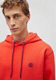 Mavi Logo Nakışlı Kapüşonlu Kırmızı Sweatshirt 065809-70481