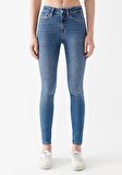 Serenay Mavi Zımparalı Gold Shape Jean Pantolon 100980-82194
