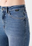 Serenay Mavi Zımparalı Gold Shape Jean Pantolon 100980-82194