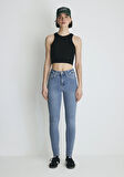 Serenay Gold Shape Vintage Indigo Mavisi Jean Pantolon 100980-82194