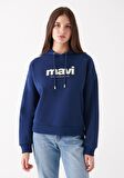 Mavi Logo Baskılı Kapüşonlu Lacivert Sweatshirt 168334-70488