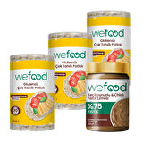 Wefood Keçiboynuzlu & Chialı Fıstık Ezmesi 300 g + Wefood Glutensiz Çok Tahıllı Patlak 100 gr 3'lü