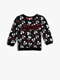 Mickey Mouse Baskılı Sweatshirt Bisiklet Yaka Lisanslı Pamuklu