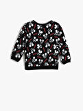Mickey Mouse Baskılı Sweatshirt Bisiklet Yaka Lisanslı Pamuklu
