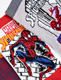 3'lü Spiderman Baskılı Çorap Lisanslı Kısa 3'lü Set