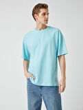 Basic Oversize Tişört Bisiklet Yaka
