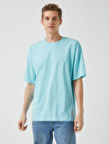 Basic Oversize Tişört Bisiklet Yaka