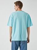 Basic Oversize Tişört Bisiklet Yaka