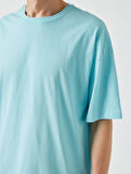 Basic Oversize Tişört Bisiklet Yaka