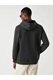 Basic Kapşonlu Sweatshirt Şardonlu