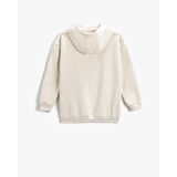 Koton Ekru Kız Çocuk Kapüşonlu Uzun Kollu Baskılı Sweatshirt 3WKG10148AK