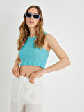 Crop Atlet Halter Yaka