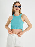 Crop Atlet Halter Yaka