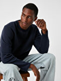 Basic Sweatshirt Şardonlu Bisiklet Yaka