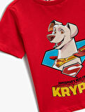 Süper Köpek Krypto Baskılı Tişört Lisanslı Kısa Kollu Pamuklu