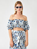 Straplez Crop Bluz
