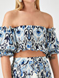 Straplez Crop Bluz