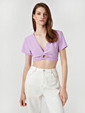 Crop Bluz Halka Detaylı