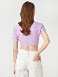 Crop Bluz Halka Detaylı