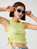 Crop Atlet Halter Yaka Pencere Detaylı