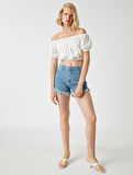 Crop Bluz Omzu Açık