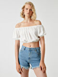 Crop Bluz Omzu Açık