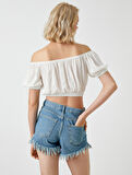Crop Bluz Omzu Açık