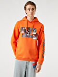 Anime Baskılı Kapşonlu Sweatshirt Şardonlu