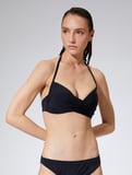 Push Up Bikini Üstü Boyundan Bağlamalı Drapeli
