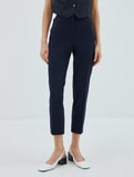 Cigarette Kumaş Pantolon Crop Düz Paça