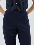 Cigarette Kumaş Pantolon Crop Düz Paça