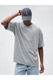 Basic Oversize Tişört Bisiklet Yaka Kısa Kollu