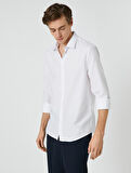 Spor Gömlek Slim Fit Klasik Yaka Uzun Kollu Non Iron