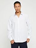 Koton Erkek Basic Gömlek Klasik Yaka Uzun Kollu Slim Fit