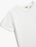 Basic Kısa Kollu Tişört Bisiklet Yaka Pamuklu