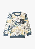 Koton Yeşil Erkek Çocuk Bisiklet Yaka Uzun Kollu Baskılı Sweatshirt 3SKB10122TK