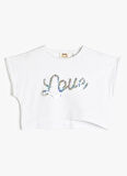 Koton Beyaz Kız Çocuk Bisiklet Yaka Kısa Kollu Baskılı T-Shirt 3SKG10037AK