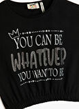 Koton Baskılı Siyah Kız Çocuk T-Shirt 3SKG10063AK