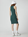 Midi Elbise Kolsuz Bodycon Halter Yaka Dar Kesim