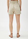Koton Bağlamalı Bel Standart Bej Kadın Şort 3SAL40004MW
